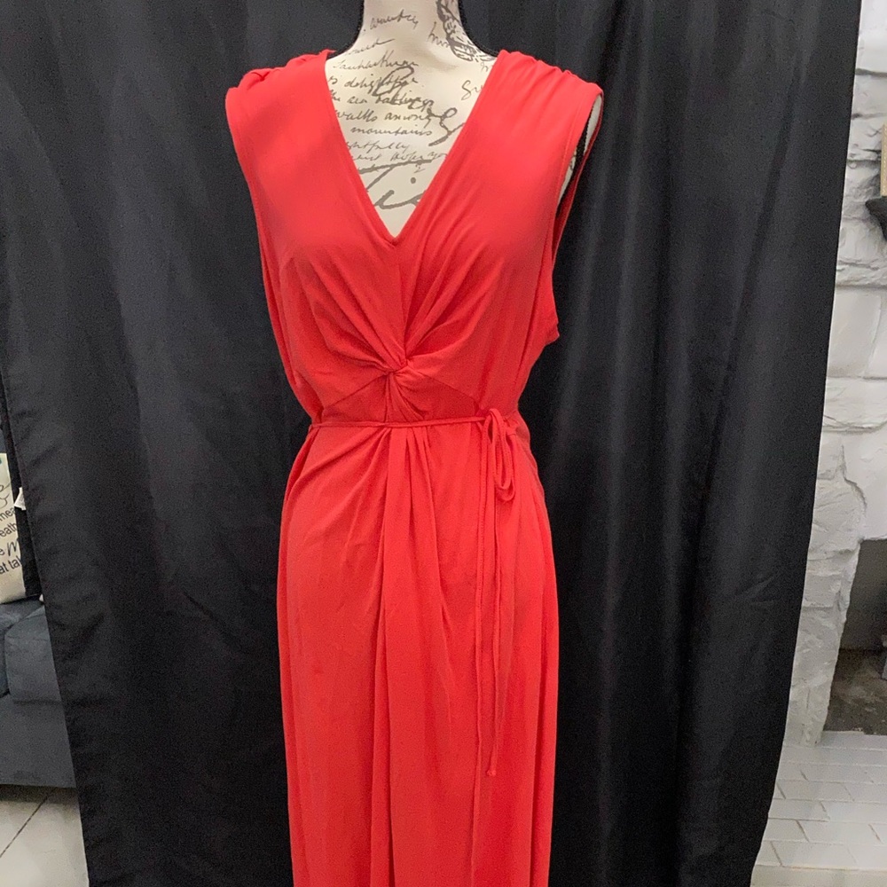 Coral maternity dress
